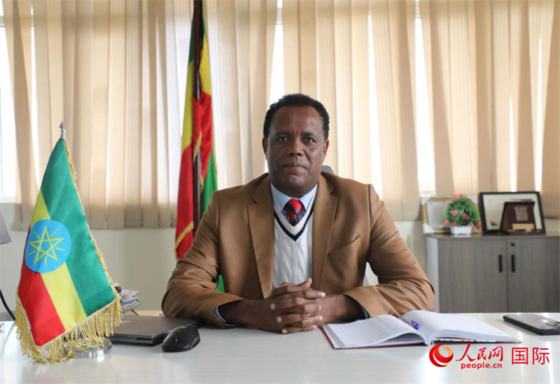 图为埃塞农业部国务部长费克鲁·雷格萨。人民网记者 沈小晓摄